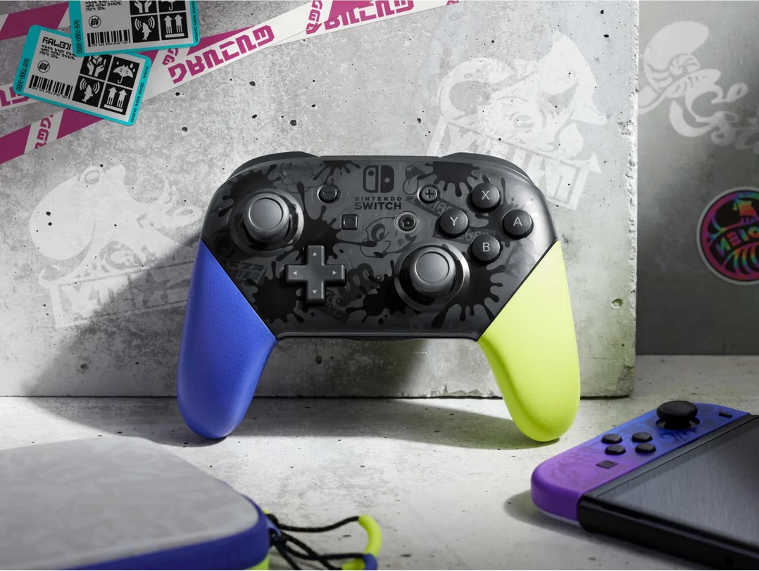 Геймпад Nintendo Switch Pro Controller: Splatoon 3 Edition, за Nintendo Switch, черен - характеристика 1