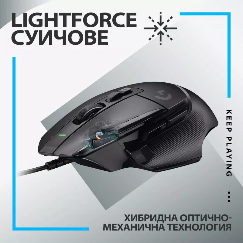 Мишка Logitech G502 X (Разопакован продукт), оптична (25 600dpi), USB, черна, гейминг - характеристика 2