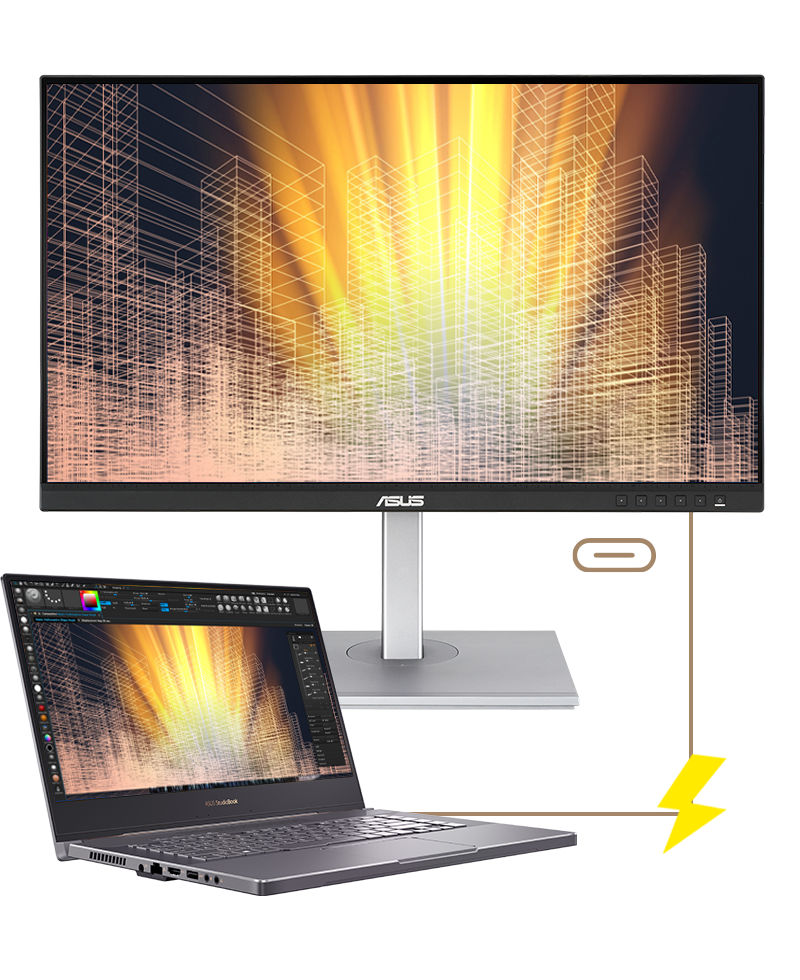 Монитор Asus ProArt Display PA247CV, 23.8" (60.45cm), IPS панел, 75Hz, Full HD, 5ms, 300cd/m2, HDMI, DisplayPort, USB-C, USB Hub - 4