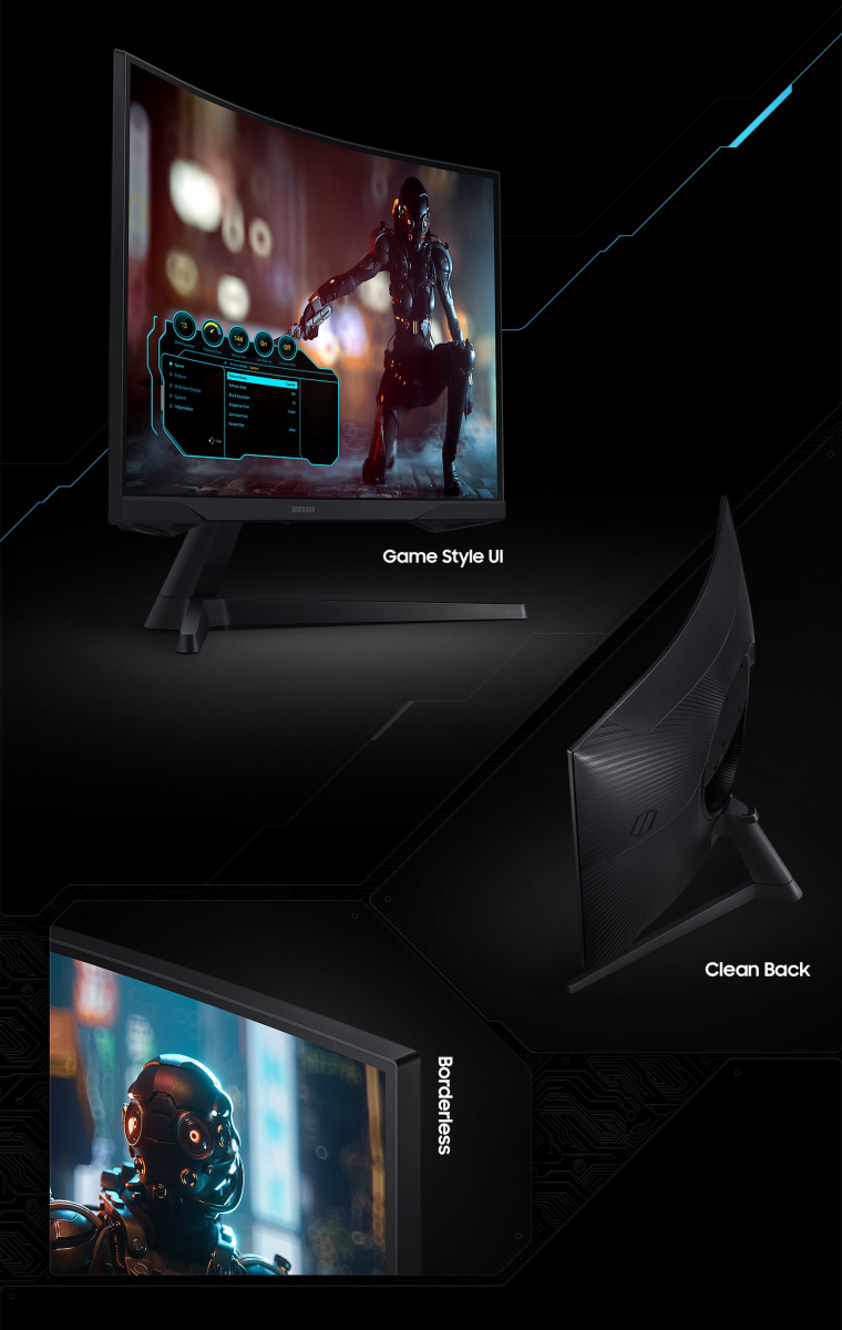 Монитор Samsung Odyssey G5 LC-32G55TQB (2020), 32" (81.28cm), VA панел, 144Hz, WQHD, 1ms, Mega Infinity DCR, 300cd/m2, HDMI, DisplayPort - 8