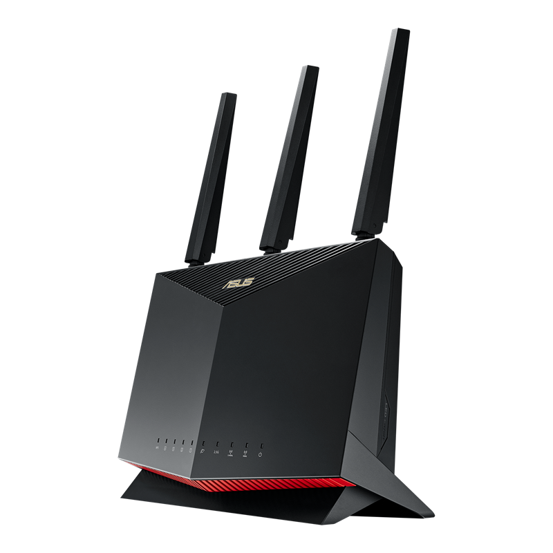 Безжичен рутер ASUS AX5700, 5700Mbps, 2.4GHz(861Mbps), 5GHz(4804Mbps), WiFi 6 (802.11ax), 4x LAN 10/100/1000, 1x WAN 10/100/1000, 3x външни антени, 1x вътрешнa антенa, LED Indicator, 2x USB 3.2 Gen 1, Reset Button, черен - 1 | Рутери Безжични