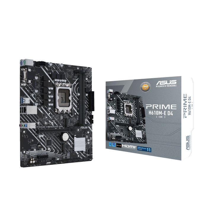 Дънна платка ASUS PRIME H610M E D4, H610, DDR4, PCI-E 4.0, (DP&D-Sub&HDMI), 4x SATA 6Gb/s, 2x M.2, x USB 3.2 Gen 1 Type-A, Micro ATX - характеристика 1