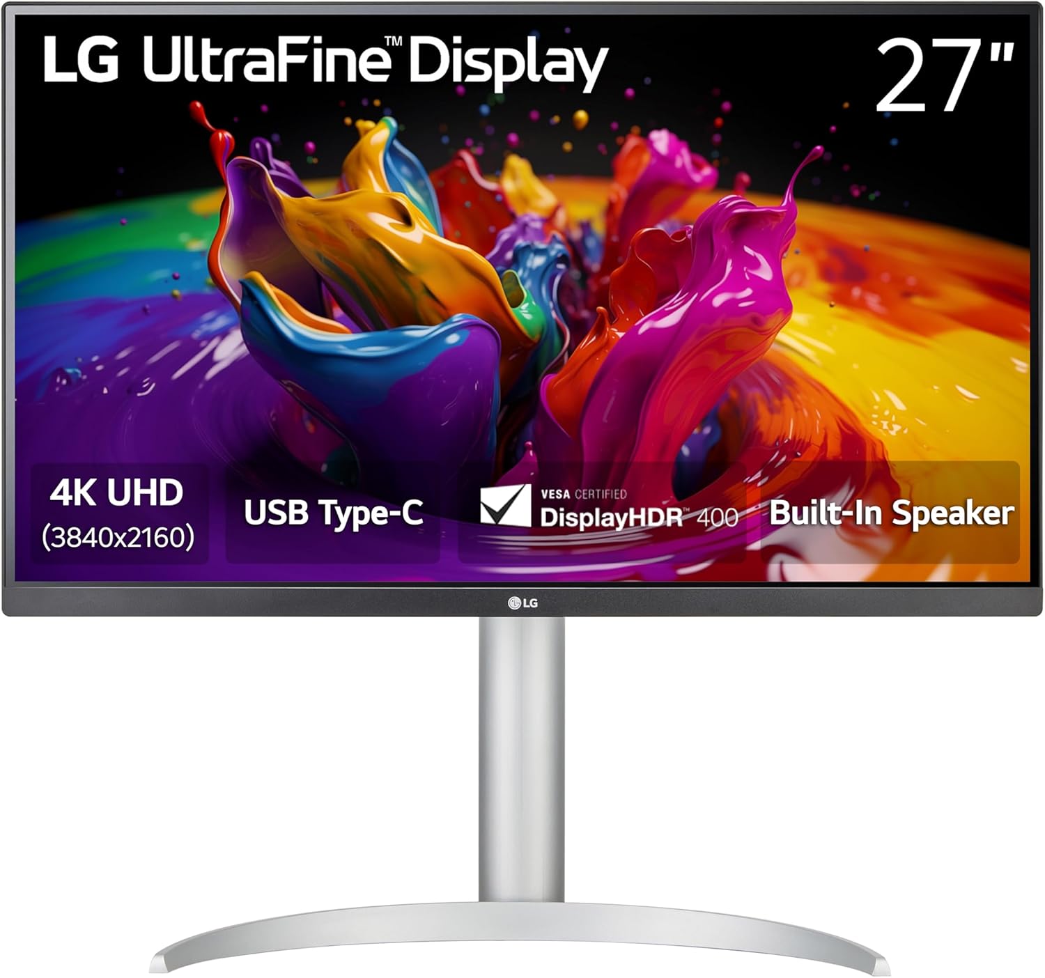 Монитор LG 27UP850K-W, 27" UltraFine UHD, IPS 4K , 5ms, 1200:1, 400cd/m2, 3840 x 2160